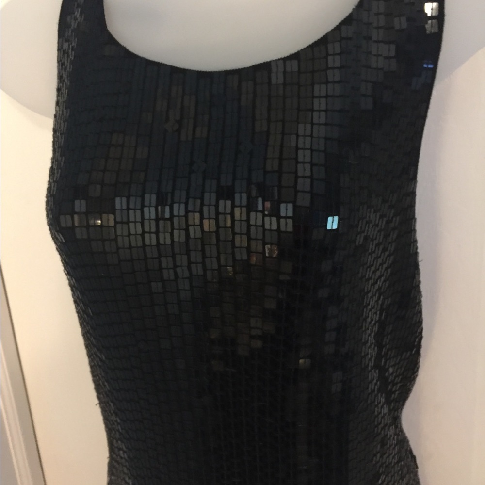 tank top made of black sequins